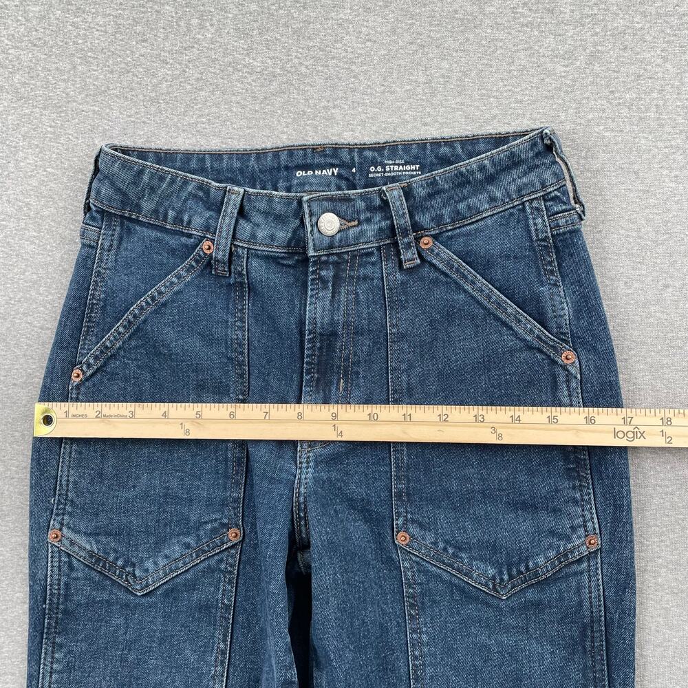 Old Navy Women's Straight Leg Jeans - Blue - Picture 9 of 15
